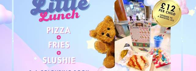 Lunch offering with a teddy bear