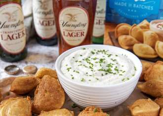 Yuengling Traditional Lager Battered Mrs. T’s Mini Pierogies