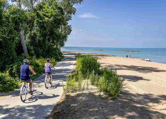 Biking near beach
