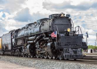 A locomotive steam train