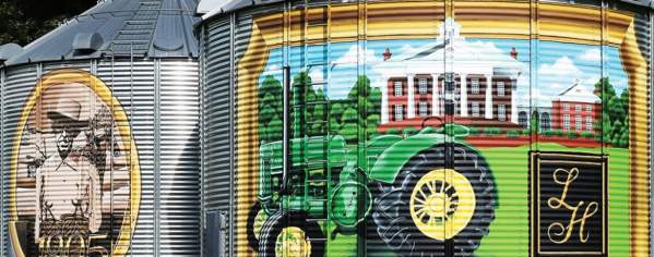 Linbrook Heritage Estate grain bin murals