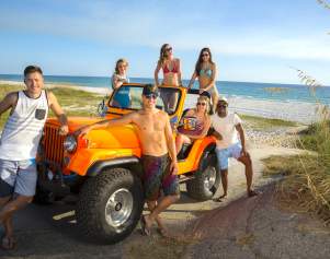 Jeep on the beach