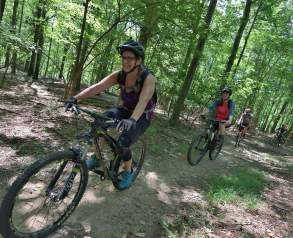 Mountain bikers enjoying a ride with BAMBA