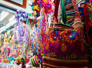 Flower crowns and handbags at Historic Market Square