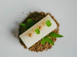 overhead view of fancy food