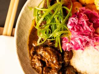 Bowl of Apple Curry Braised Beef