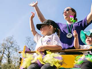 Family at Mardis Gras Parade