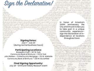 Public Signing of the Declaration of Independance: Celebrate 250 Years!