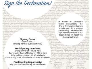 Public Signing of the Declaration of Independance: Celebrate 250 Years!