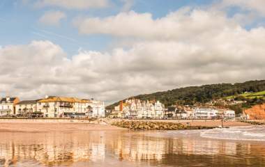 view of simouth beach from sea