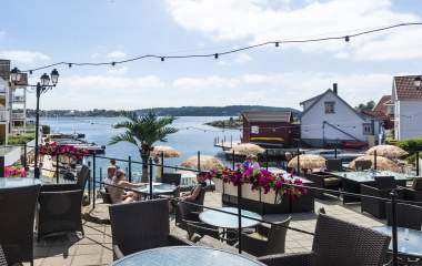 Uteserveringen på Restaurant Hotel Lyngørporten