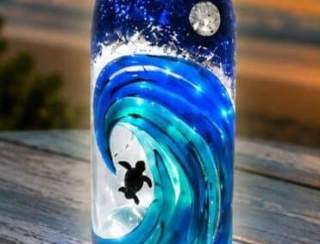 Moonlit Tide (Bottle Lamp) -  Painting Class
