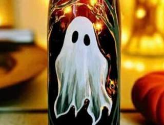 Ghostly Night Bottle Lamp!! Lights Included!