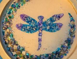 Moonlit Dragonfly Charcuterie Resin Tray! - Painting Class