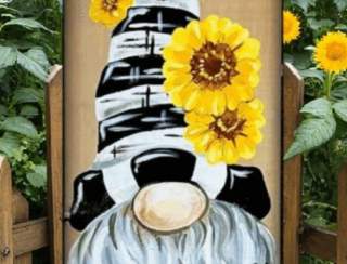 Sunny Gnome Wooden Sign  - Painting Class