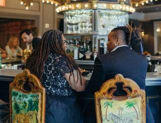 Lesbian Couple at the Carousel Bar