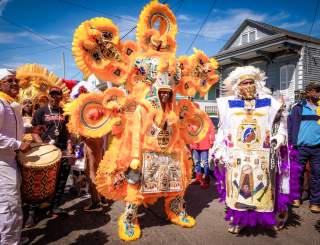 Mardi Gras Indians on Mardi Gras Day