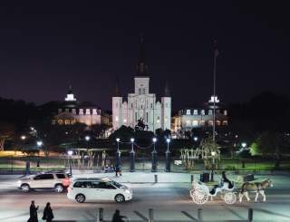 Jackson Square and St. Louis Cathedral at night