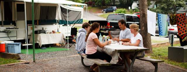Campers at Seven Points Campground
