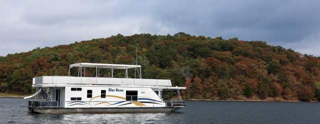 Houseboat #1 on the water at Seven Points Marina