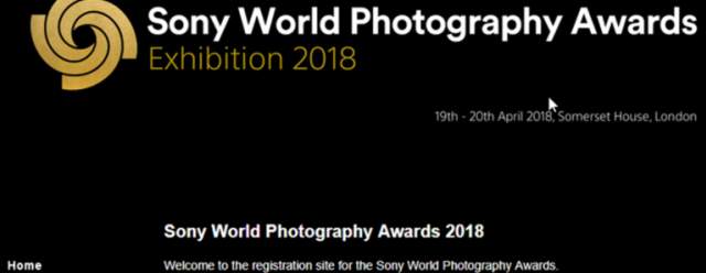 Sony World Photography Awards website