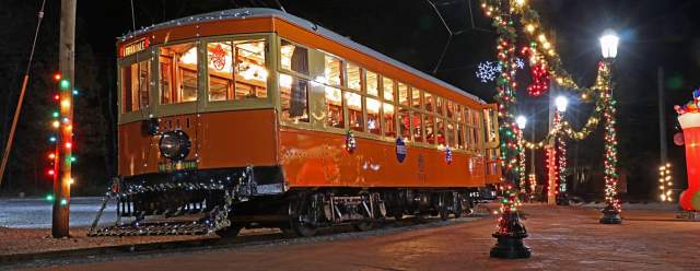 Lights, Camera, Christmas Trolleys! at Rockhill Trolley Museum