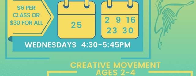 Creative Movement Drop-in Classes at Huntingdon Dance Academy
