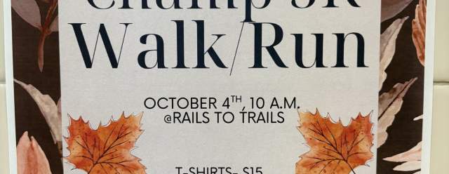 CHAMP 5K Walk/Run at the Lower Trail