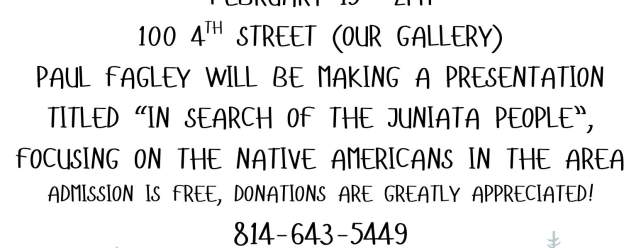 Winter Lecture Series at the Huntingdon County Historical Society Gallery