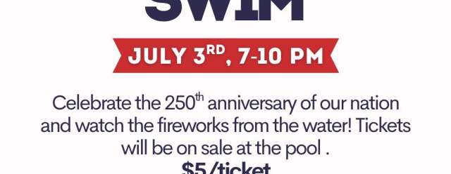Fireworks Swim at Isett Community Pool