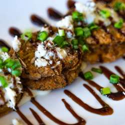 A plate of Fried Green Tomatoes at Wyoming's Rib and Chop House