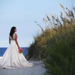 Bride on Beach Path