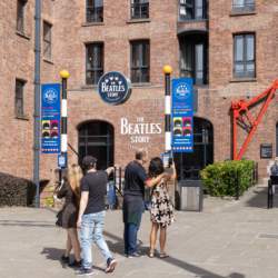 Outside the Beatles Story museum at Royal Albert Dock