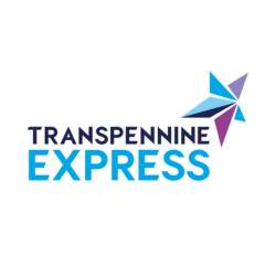 The words 'Transpennine Express' with a purple and blue star.