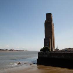 Art deco Ventilation Tower in Birkenhead on the edge of the River Mersey