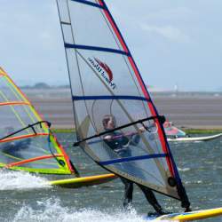 Windsurfers windsurfing West Kirby