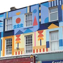 Street art mural, building front, New Brighton, Wirral - MATT DOSA - SEAOMETRY