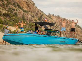 Boating on Alcova Reservoir