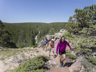 Group of Friends Trail Hiking in Casper, WY