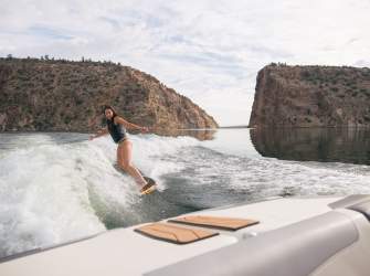 Wakeboarding at Alcova Reservoir
