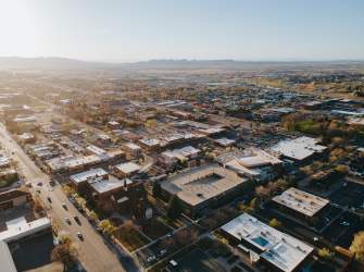 Aerial View of Downtown Cedar City, Utah