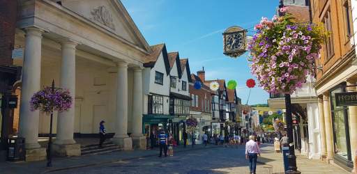 Guildford High Street in the Summer