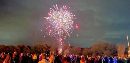 Firework explosion at Ripley Fireworks display in Surrey