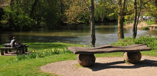 A bench overlooking a lake