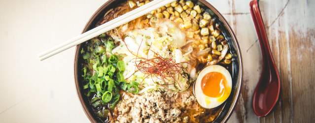Bowl of ramen from Ramen Tatsu-Ya restaurant in Houston