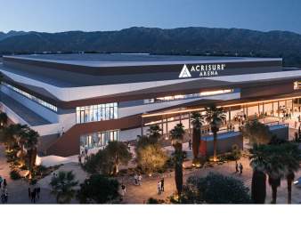 Artist rendering of the outside of Acrisure Arena