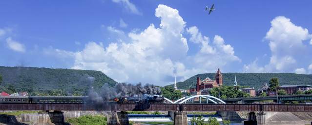 Train Crossing Bridge to Cumberland MD