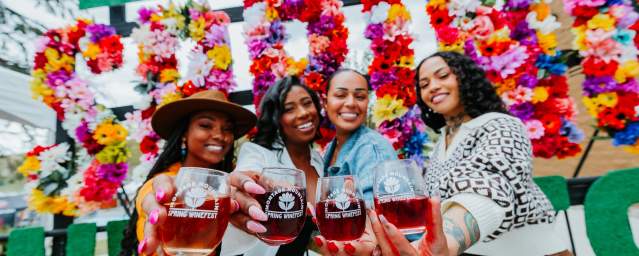 womens holding wine glasses at Spring Wine Festival at Montage Mountain Resorts