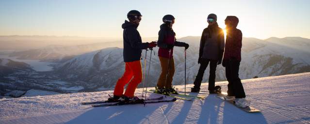 Group of people skiing at Sundance