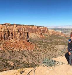 People Rock Climbing in Colorado National Monument